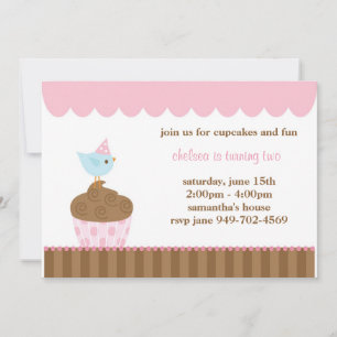 Convite de aniversário Cupcake