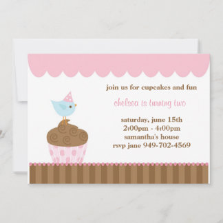 Convite de aniversário Cupcake
