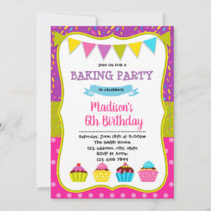 convite de aniversário cupcake