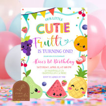 Convite de Aniversário Cutie Frutti