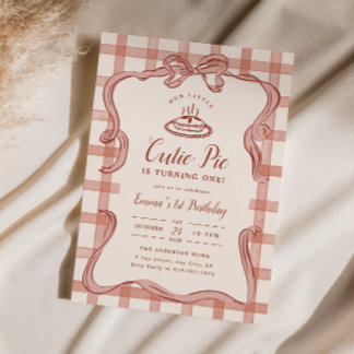 Convite de Aniversário Cutie Pie Outono Primeiro A