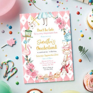 Convite de Aniversário da Alice no País das Maravi
