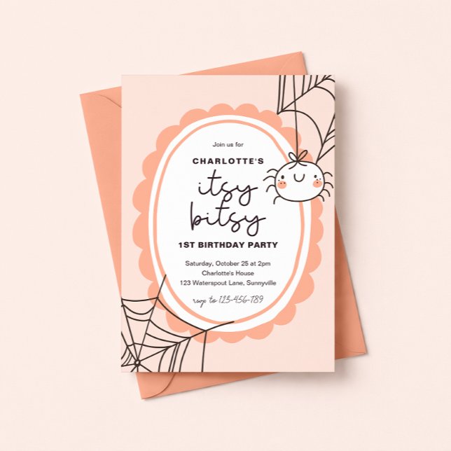 Convite de Aniversário da Aranha Itsy Bitsy (Criador carregado)