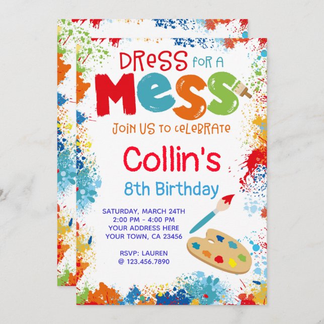 Convite de aniversário da arte (Frente/Verso)