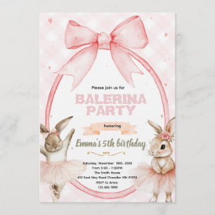 Convite de Aniversário da Bailarina Coelhinha
