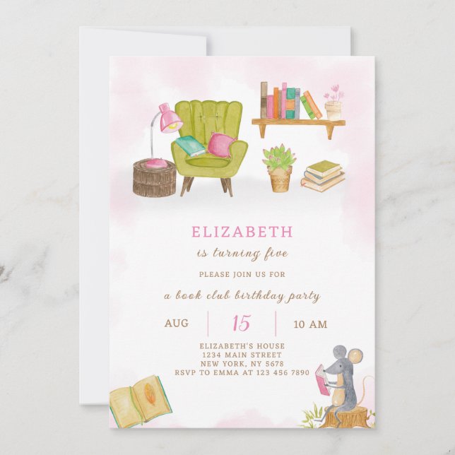 Convite de aniversário da biblioteca (Frente)