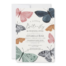 Convite de aniversário da Borboleta Boho