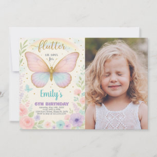 Convite de Aniversário da Borboleta Delicada