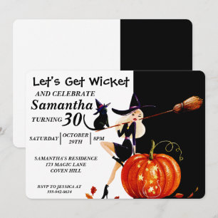 Convite de Aniversário da Bruxa de Halloween Sassy
