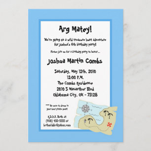 convite de aniversário da caça ao tesouro do