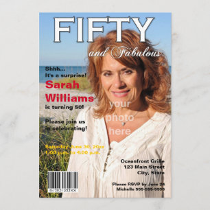 Convite de aniversário da capa de revista 50th