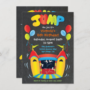 Convite de aniversário da casa de salto do quadro