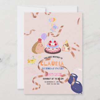 convite de aniversário da Cloudia