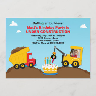 Convite de aniversário da construção