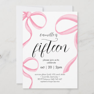 Convite de aniversário da Coquette Pink