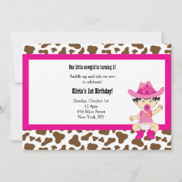 Convite de Aniversário da Cowgirl (Asiático)