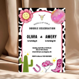 Convite de Aniversário da Cowgirl Disco Joint