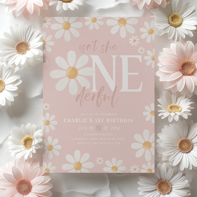 Convite de Aniversário da Daisy, Onederful Daisy 1 (Criador carregado)