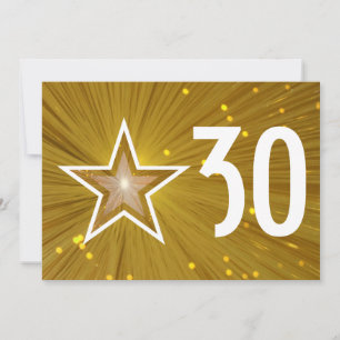 Convite de aniversário da Dourada Estrela 'Idade'