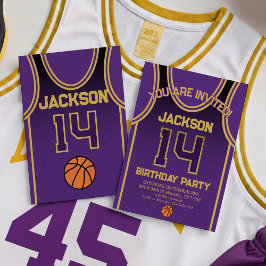 Convite de Aniversário da Equipe de Basquete de LA