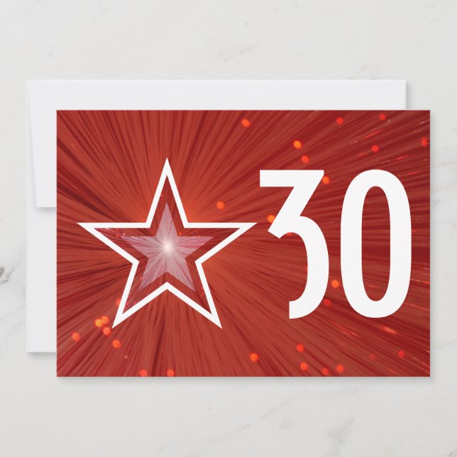 Convite de aniversário da Estrela Vermelha 'Idade' (Frente)