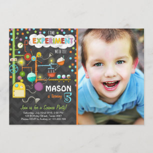 Convite de aniversário da experiência da ciência