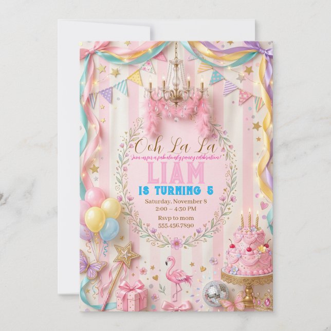 Convite de Aniversário da Fancy Nancy | Princesa R (Frente)