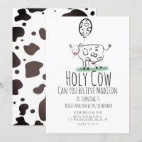 Convite de Aniversário da Fazenda de Vaca Rabisco