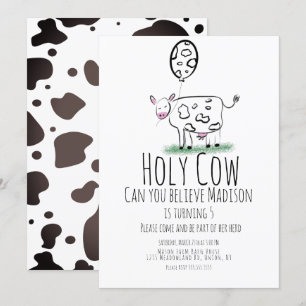 Convite de Aniversário da Fazenda de Vaca Rabisco