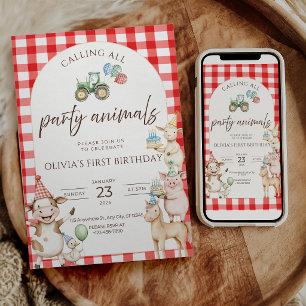 Convite de Aniversário da Fazenda dos Animais de F