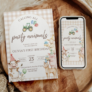 Convite de Aniversário da Fazenda dos Animais de F