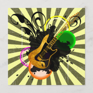 Convite de aniversário da febre da música