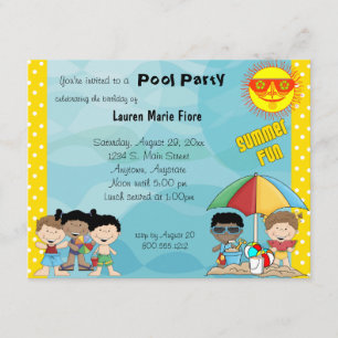 Convite de Aniversário da Festa de Piscinas de Ve