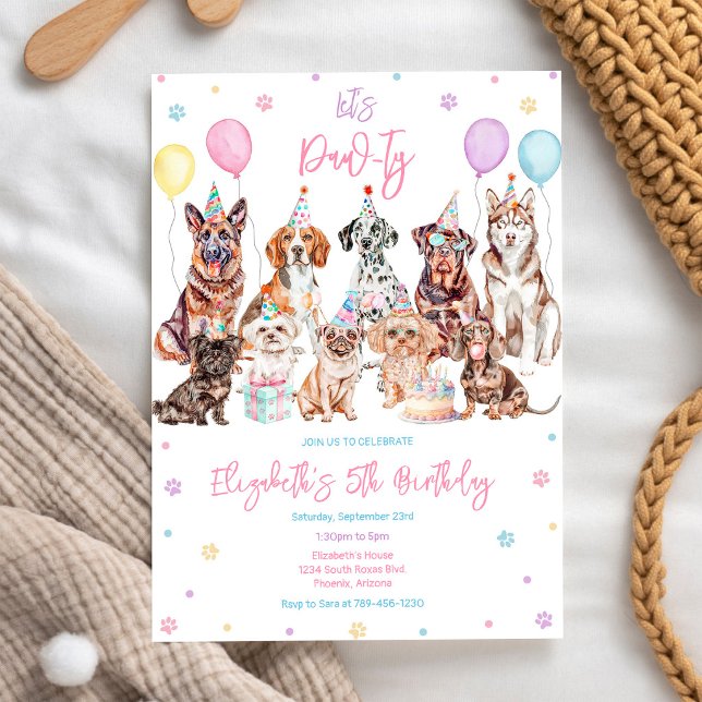 Convite de Aniversário da Festa do Cachorrinho Vam (Criador carregado)