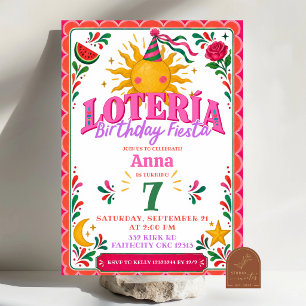 Convite de Aniversário da Festa Mexicana Loteria G
