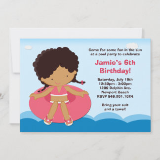 Convite de aniversário da festa na piscina