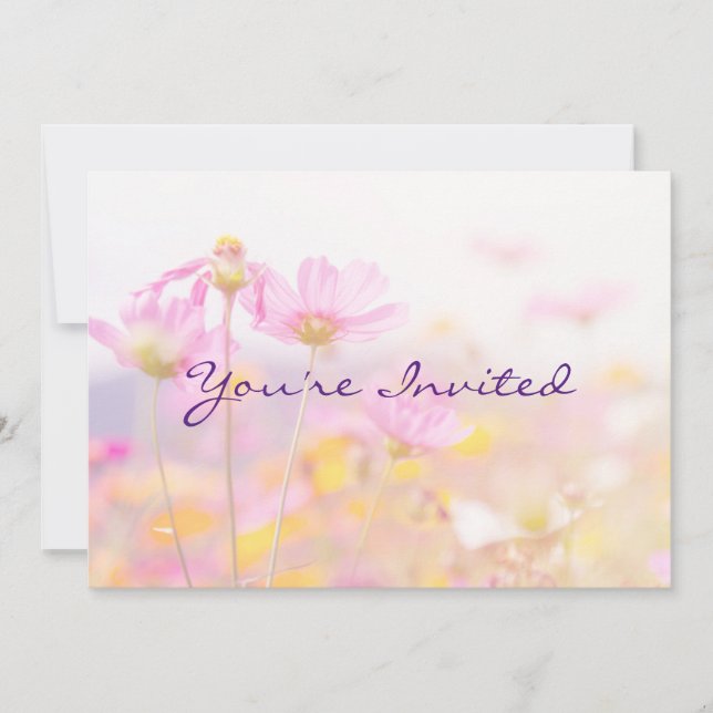 Convite de Aniversário da Festa no Jardim  Flor (Frente)