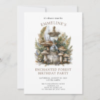 Convite de Aniversário da Floresta Encantada