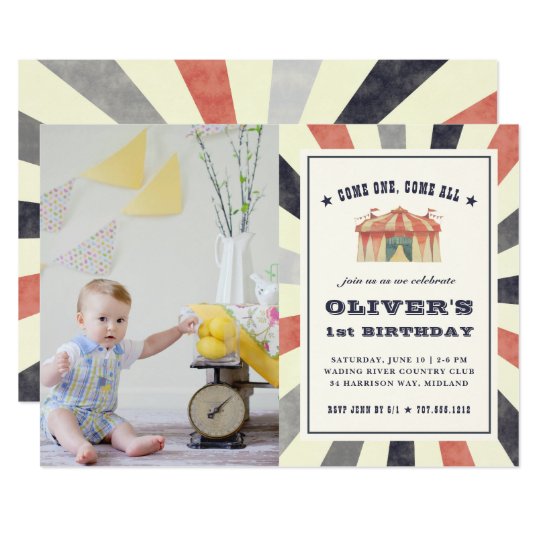 Convite De Aniversario Da Foto Do Circo Do Vintage Zazzle Com Br Convite circo 60 modelos mágicos de se inspirar. zazzle