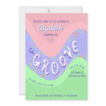Convite de aniversário da garota Pastel Lets Groov