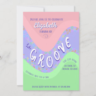 Convite de aniversário da garota Pastel Lets Groov