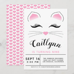 Convite de Aniversário da Gata Glamouroso