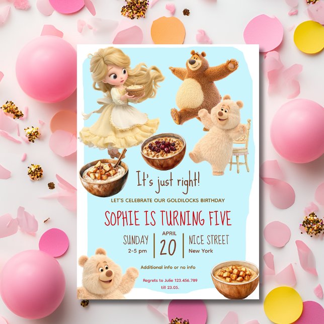 Convite de Aniversário da Goldilocks (Criador carregado)