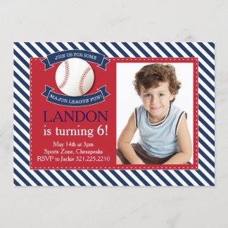 Convite de Aniversário da Major League Fun Basebal