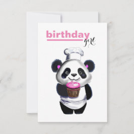 Convite de Aniversário da Menina de Urso Panda Bon