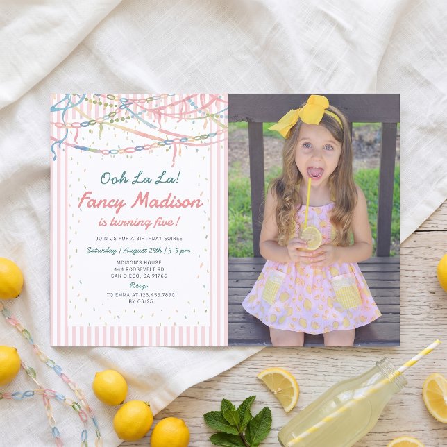 Convite de Aniversário da Menina Pastel Fancy Nanc (Criador carregado)