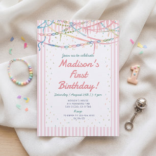 Convite de Aniversário da Menina Pastel Fancy Nanc