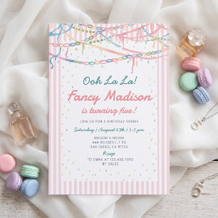 Convite de Aniversário da Menina Pastel Fancy Nanc