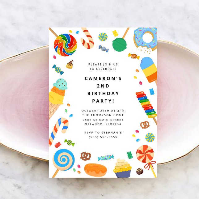 Convite de Aniversário da Menina Terra do Chocolat (Criador carregado)
