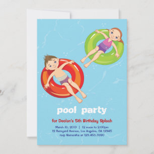 Convite de aniversário da natação do verão dos